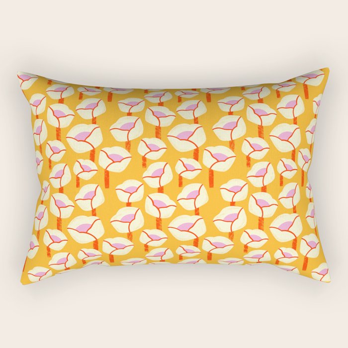 Chunky Blooms Pattern Rectangular Pillow Gallery Image 2