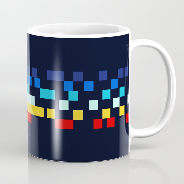 Classic 80s Video Game Retro Stripes Pixel Drops - Ayakazu Coffee Mug Gallery Image 1