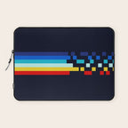 Classic 80s Video Game Retro Stripes Pixel Drops - Ayakazu Laptop Sleeve Gallery Image 1