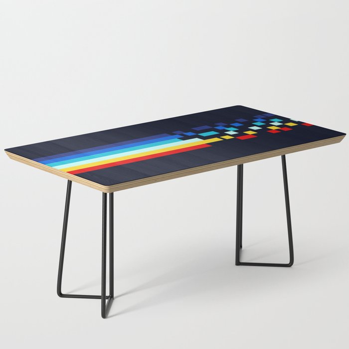 Classic 80s Video Game Retro Stripes Pixel Drops - Ayakazu Coffee Table Gallery Image 1