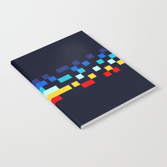 Classic 80s Video Game Retro Stripes Pixel Drops - Ayakazu Notebook Gallery Image 2