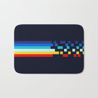 Classic 80s Video Game Retro Stripes Pixel Drops - Ayakazu Bath Mat Gallery Image 1