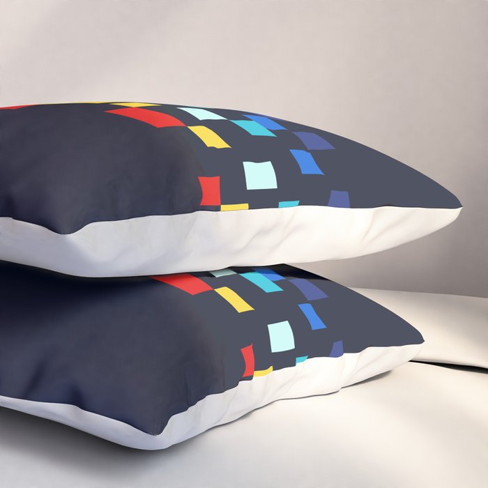 Classic 80s Video Game Retro Stripes Pixel Drops - Ayakazu Pillow Sham Gallery Image 3