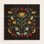 Folk Floral | Fall Colors Wood Wall Art Gallery Image 1