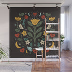 Folk Floral | Fall Colors Wall Mural Gallery Image 1