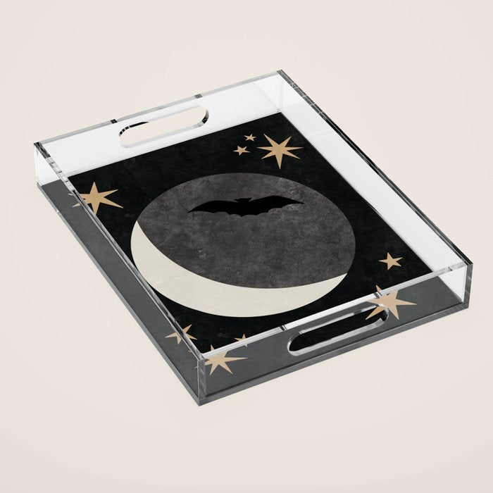 Halloween Bat and Moon Acrylic Tray Gallery Image 1