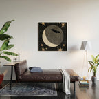 Halloween Bat and Moon Wood Wall Art Gallery Image 2