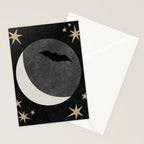 Halloween Bat and Moon Stationery Card Gallery Image 2