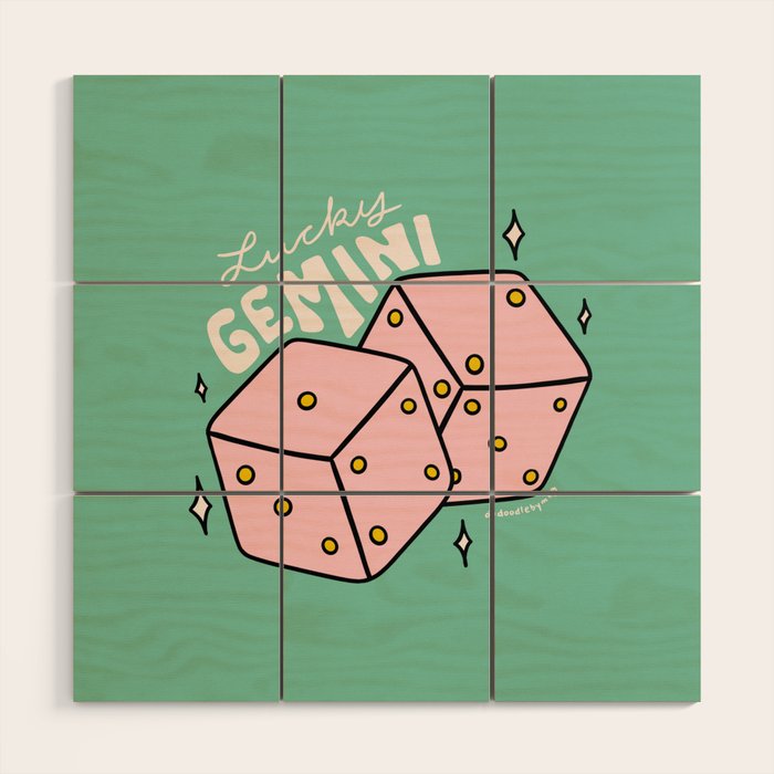 Gemini Dice Wood Wall Art Gallery Image 1