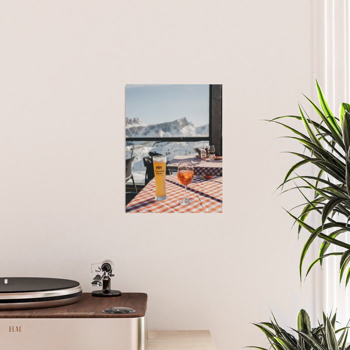 Après-ski drinks atop the Dolomites ski resort | Aperol Spritz with a view | Cocktail Photography  Poster Gallery Image 2