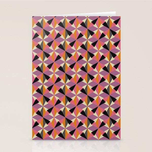 Geometric Color Utopia orange, lilac, gray, cream and black Stationery Card Gallery Image 2