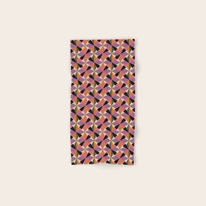 Geometric Color Utopia orange, lilac, gray, cream and black Bath Towel Gallery Image 1