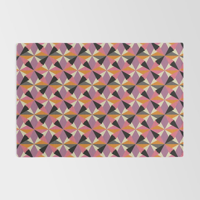 Geometric Color Utopia orange, lilac, gray, cream and black Rug Gallery Image 2