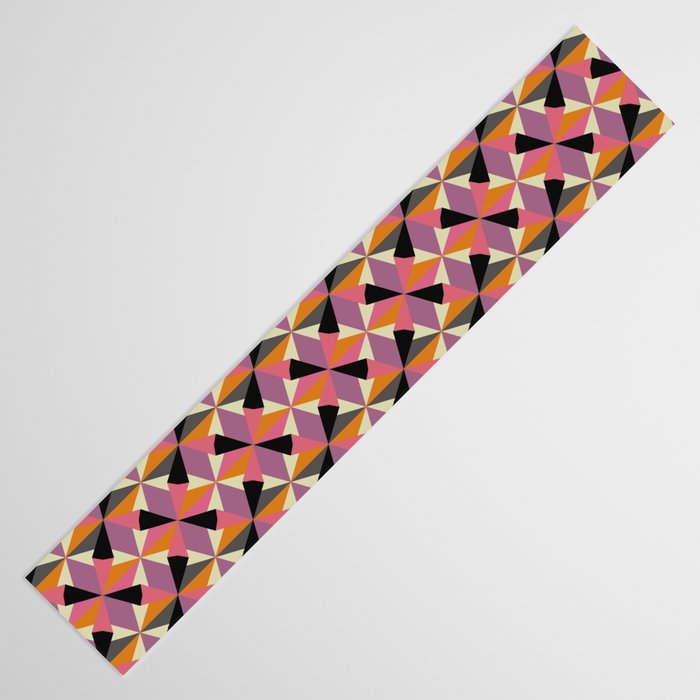Geometric Color Utopia orange, lilac, gray, cream and black Table Runner Gallery Image 3