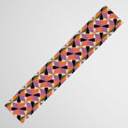 Geometric Color Utopia orange, lilac, gray, cream and black Table Runner Gallery Image 3