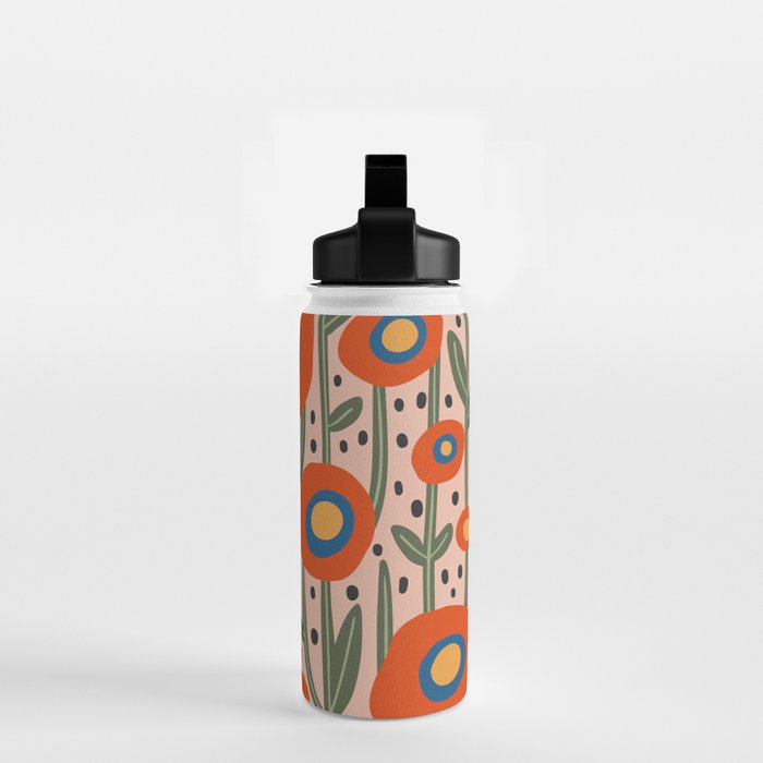 Flower Market Amsterdam, Abstract Modern Floral Print Water Bottle Gallery Image 2