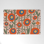 Flower Market Amsterdam, Abstract Modern Floral Print Welcome Mat Gallery Image 1