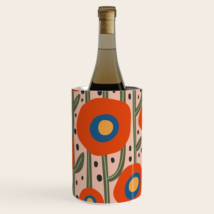 Flower Market Amsterdam, Abstract Modern Floral Print Wine Chiller Gallery Image 1