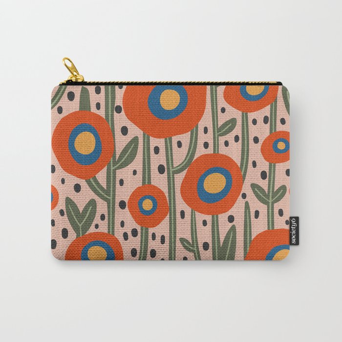 Flower Market Amsterdam, Abstract Modern Floral Print Carry All Pouch Gallery Image 1
