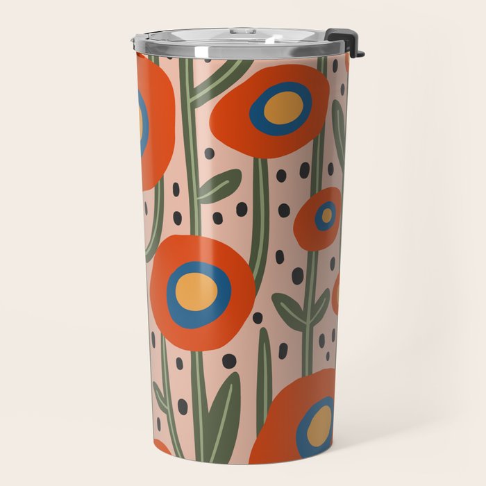 Flower Market Amsterdam, Abstract Modern Floral Print Travel Mug Gallery Image 2