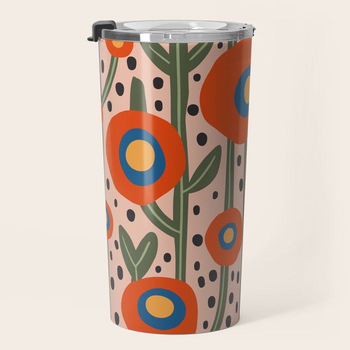 Flower Market Amsterdam, Abstract Modern Floral Print Travel Mug Gallery Image 3
