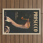 Cool Vintage Prosecco Ad Illustration Outdoor Rug Gallery Image 1