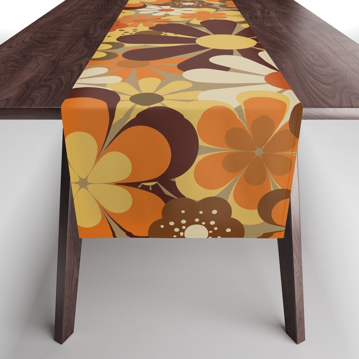 70's Floral Prints, Retro Art Table Runner Gallery Image 1