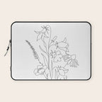 Small Wildflowers Minimalist Line Art Laptop Sleeve Gallery Image 1