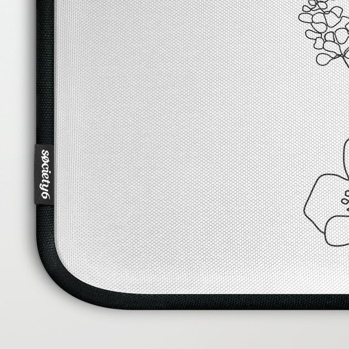 Small Wildflowers Minimalist Line Art Laptop Sleeve Gallery Image 3