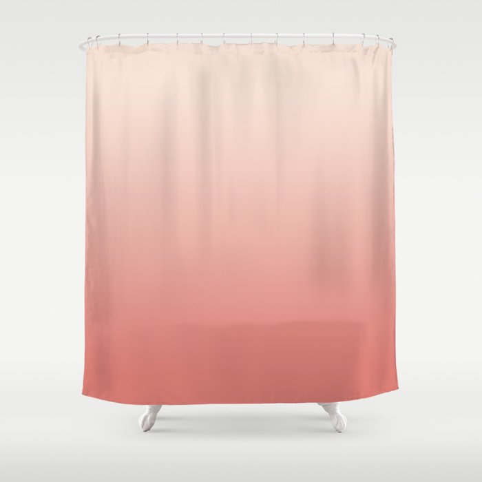 Ombre Pink Coral Shower Curtain Gallery Image 1