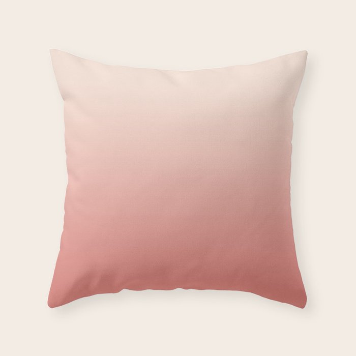Ombre Pink Coral Throw Pillow Gallery Image 6