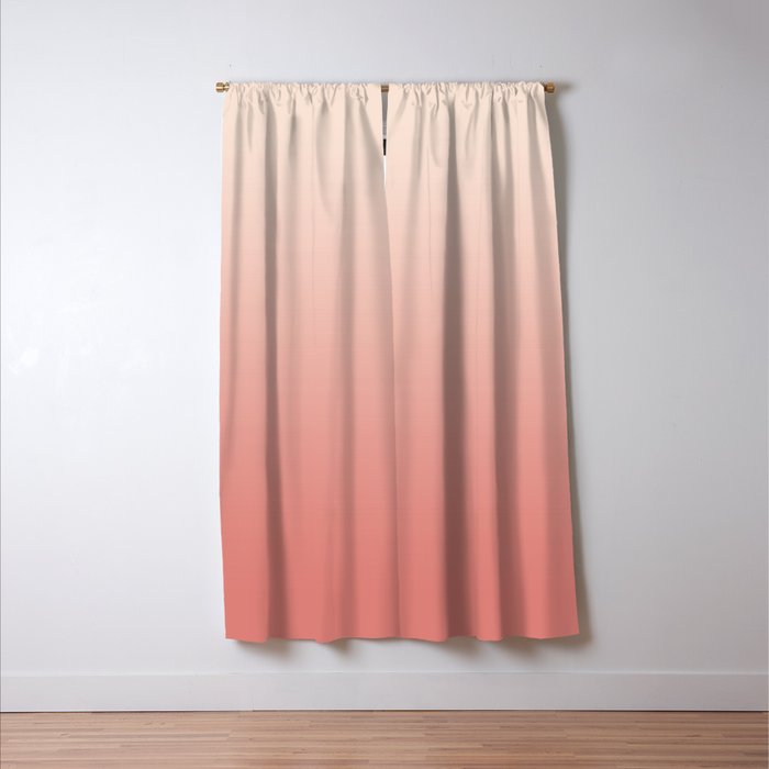 Ombre Pink Coral Window Curtain Gallery Image 3