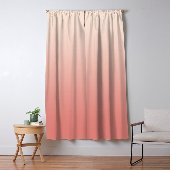 Ombre Pink Coral Window Curtain Gallery Image 1
