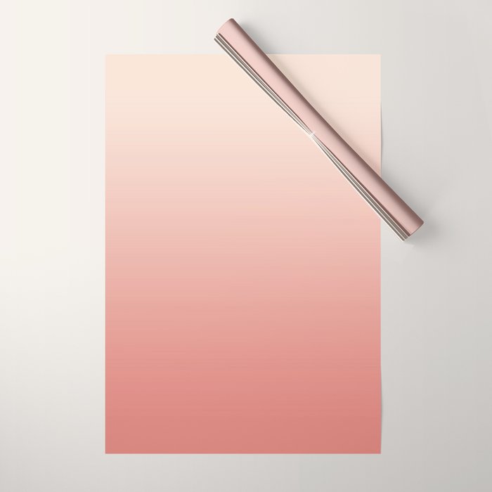 Ombre Pink Coral Wrapping Paper Gallery Image 1