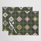 Talavera Mexican Tile - Blush & Sage Palette Placemat Gallery Image 1