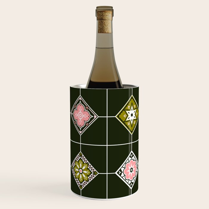 Talavera Mexican Tile - Blush & Sage Palette Wine Chiller Gallery Image 3