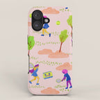 Let's Play Tennis in Peachy Pink iPhone Case Gallery Image 1