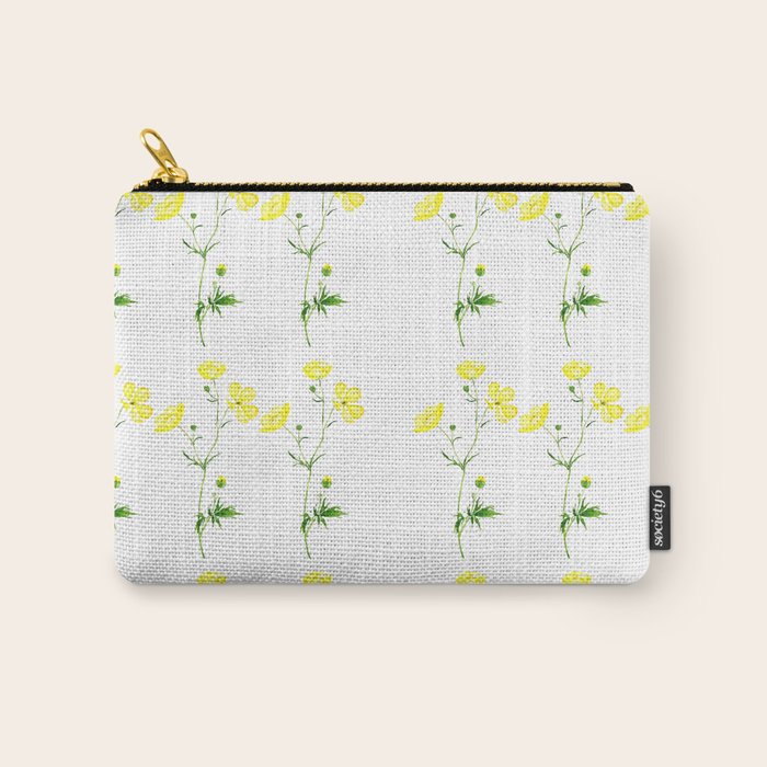 yellow buttercup flower watercolor Carry All Pouch Gallery Image 1