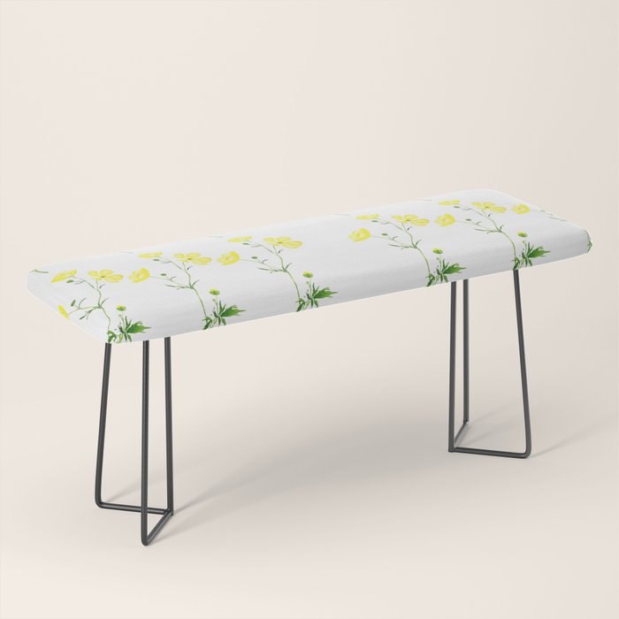 yellow buttercup flower watercolor Bench Gallery Image 1