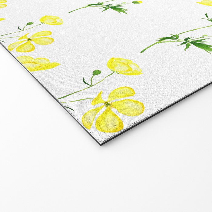 yellow buttercup flower watercolor Welcome Mat Gallery Image 2