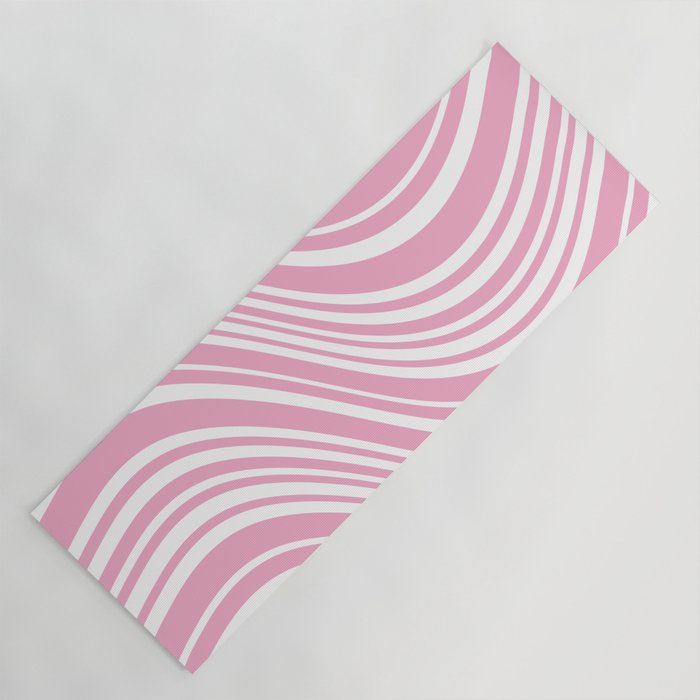 Wavy Stripes XXXI - Pastel Pink  Yoga Mat Gallery Image 1