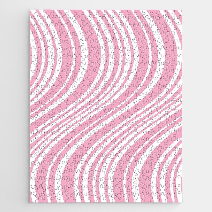 Wavy Stripes XXXI - Pastel Pink  Jigsaw Puzzle Gallery Image 1