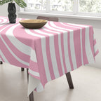 Wavy Stripes XXXI - Pastel Pink  Tablecloth Gallery Image 3