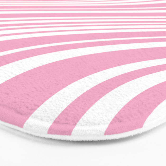 Wavy Stripes XXXI - Pastel Pink  Bath Mat Gallery Image 3