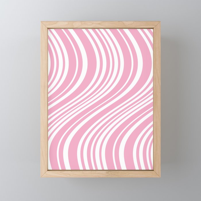 Wavy Stripes XXXI - Pastel Pink  Mini Art Print Gallery Image 1