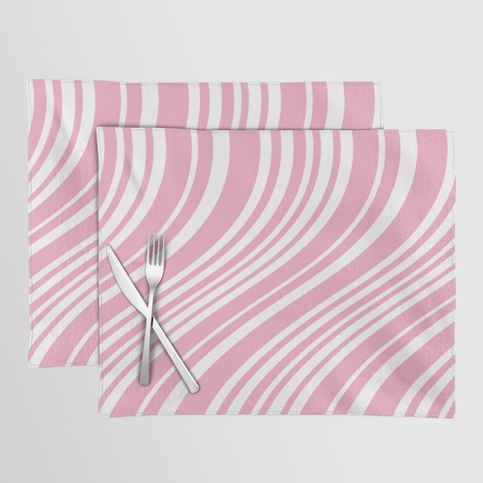 Wavy Stripes XXXI - Pastel Pink  Placemat Gallery Image 1