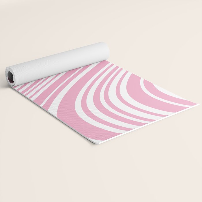 Wavy Stripes XXXI - Pastel Pink  Yoga Mat Gallery Image 2