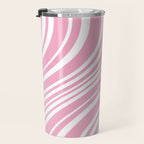 Wavy Stripes XXXI - Pastel Pink  Travel Mug Gallery Image 3