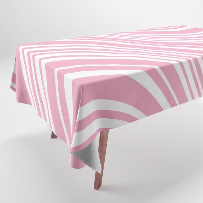 Wavy Stripes XXXI - Pastel Pink  Tablecloth Gallery Image 1