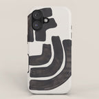 Turn Around Couple Mid Century Modern Minimalist Black Ink Painting Funky Tribal iPhone Case Gallery Image 1
